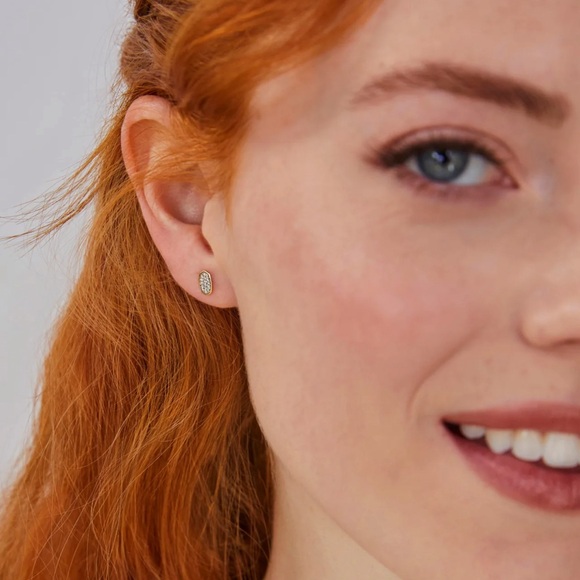 Kendra Scott Marisa Stud Earrings in White Diamond and 14k Yellow Gold - Picture 3 of 6